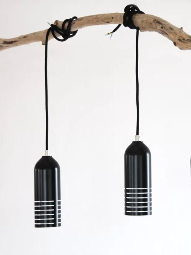Upcycling Schlitzeuchte Firelight / Schwarz