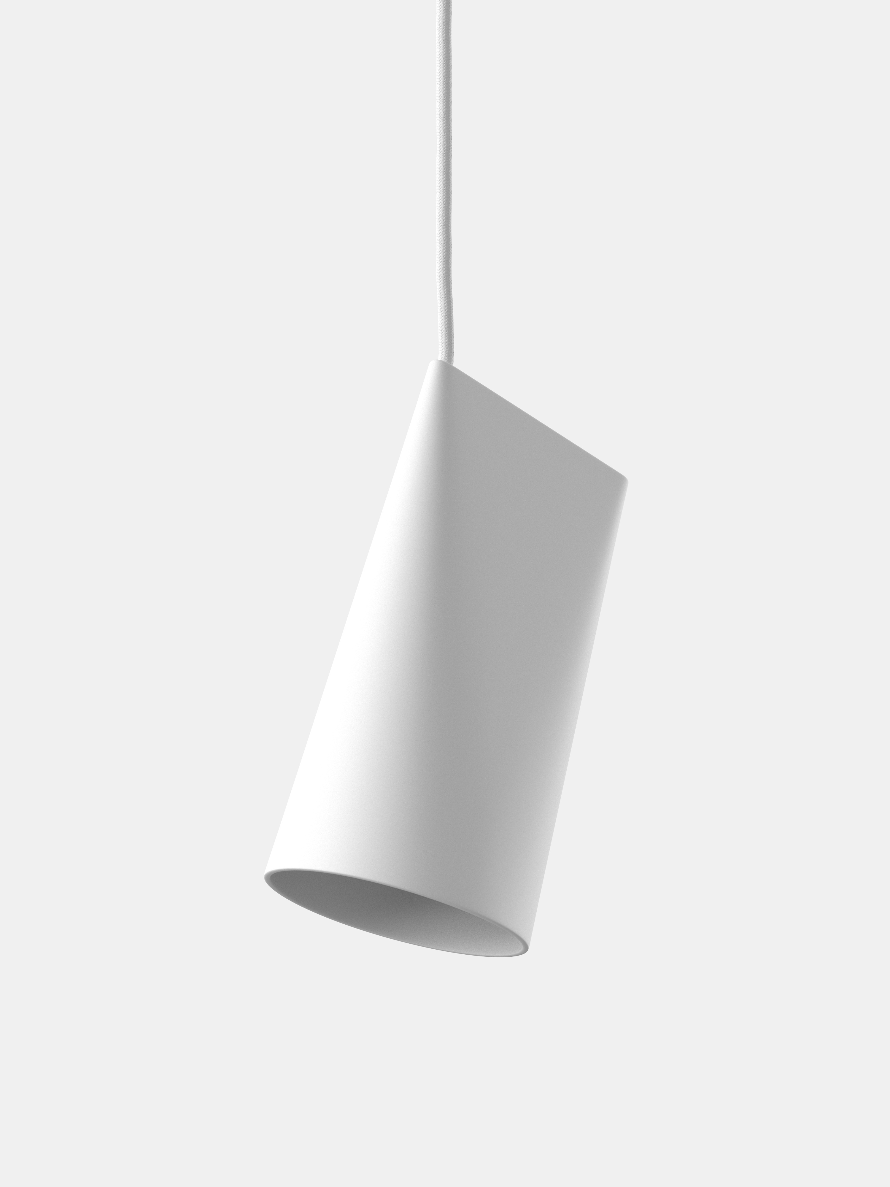 Keramik Hängeleuchte Schmal / Weiß