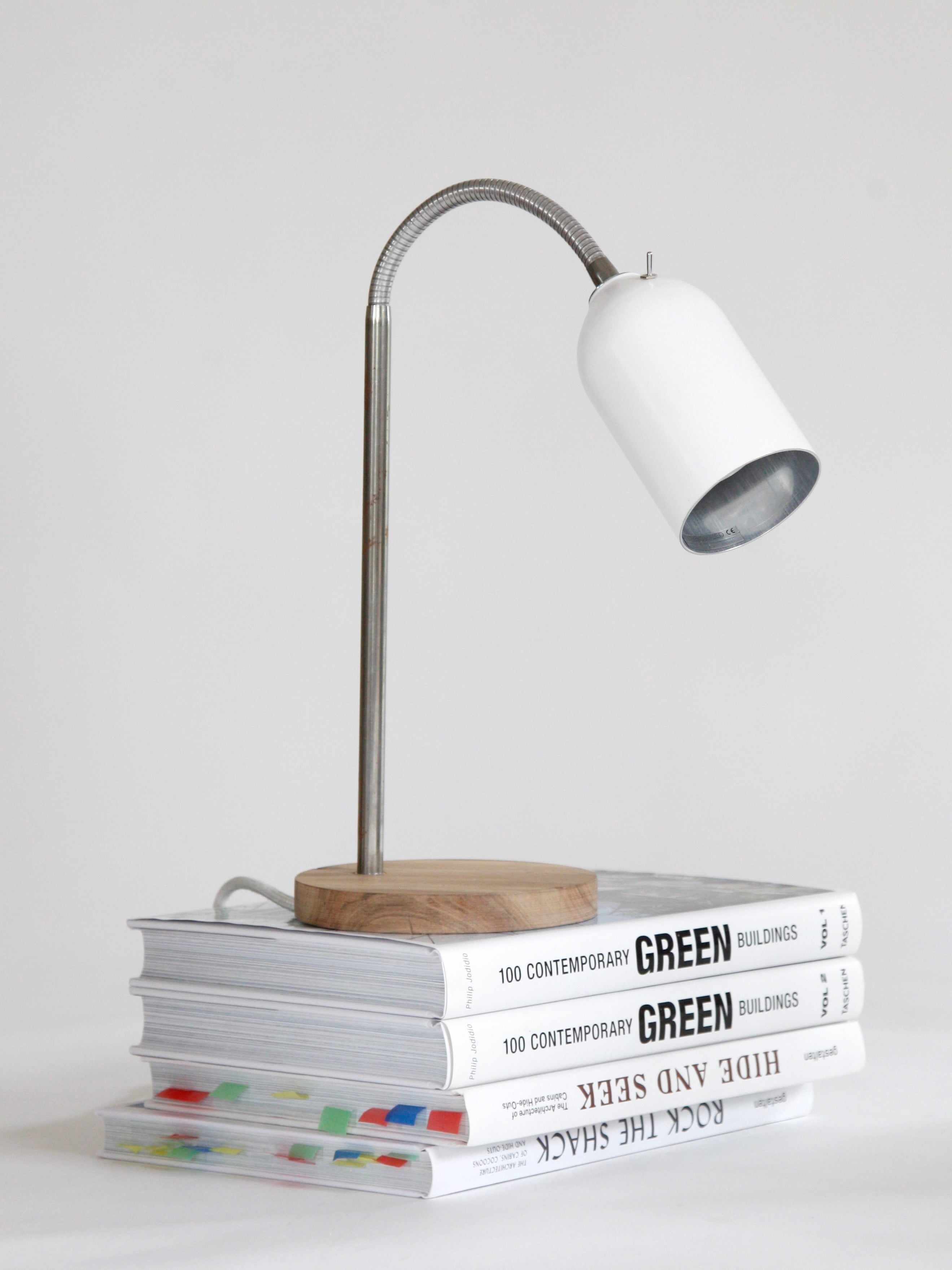Upcycling Schreibtischlampe Firelight / Weiß