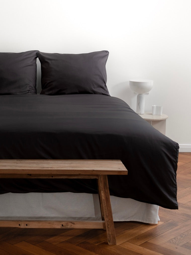 Mako Satin Bed Linen Set / Anthracite